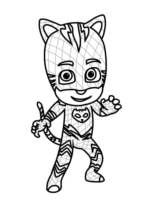 Catboy and his cat costume - PJ Masks Coloring Pages for Kids