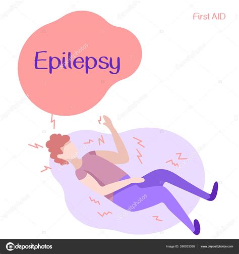 Man Epileptic Seizure White Isolated Backdrop Epilepsy Text Medical Poster Stock Vector by ...