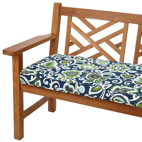 Floral Navy Indoor/Outdoor Bench Cushion, Corded - Walmart.com - Walmart.com