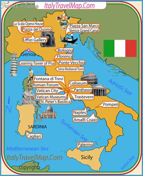 Italy Map Tourist Attractions - TravelsFinders.Com