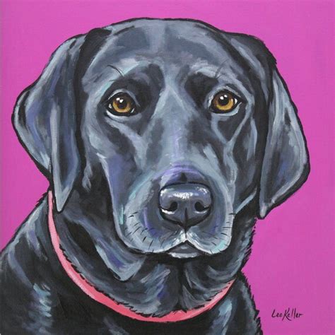 Black labrador art print Fun Black lab art Colorful Black | Etsy