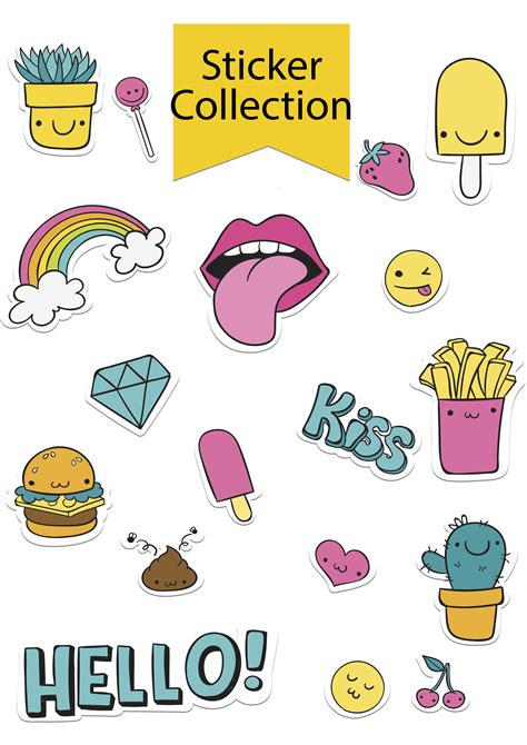 Stickers Cute collection – A4 size – Print Buddies