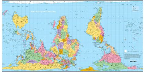 South Up Hobo Dyer Map. Basically the same of the Gall-Peters but with slightly different angles ...