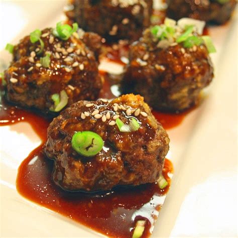 Chinese Beef Meatballs with Hoisin Ginger Sauce Recipe at Delectable, www ...