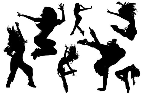 Silhouette Dancing Women Hip Hop Style Graphic by Designood · Creative ...