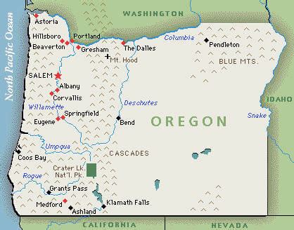 Oregon Physical Map