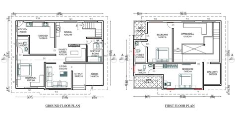 Autocad Architecture House Ground Floor Plan And First Floor Plan ...