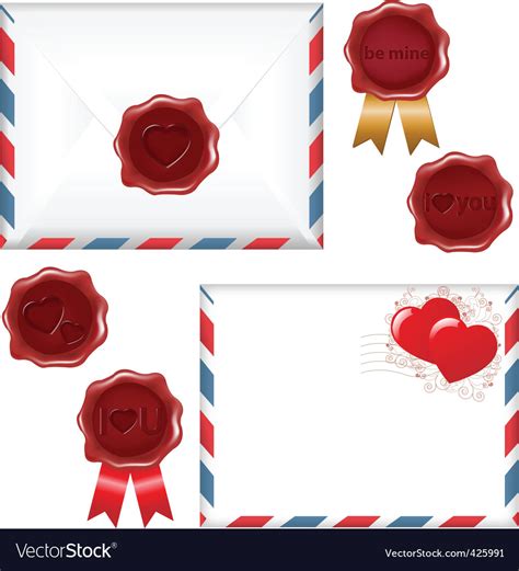 Letter and wax seal Royalty Free Vector Image - VectorStock