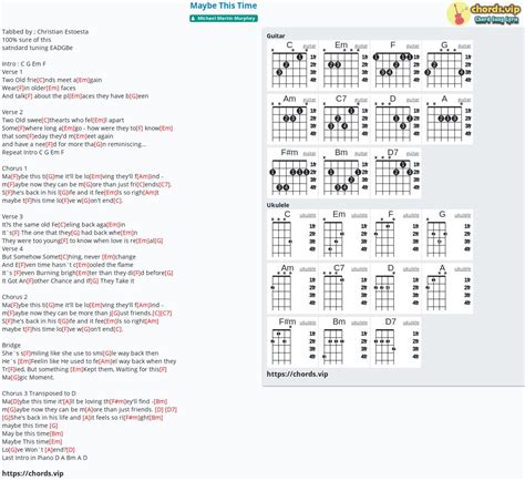 Chord: Maybe This Time - tab, song lyric, sheet, guitar, ukulele ...