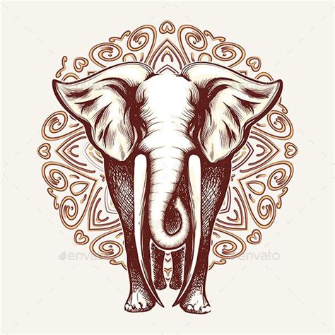 Elephant on Mandala Background | Mandala background, Vector background pattern, Elephant silhouette