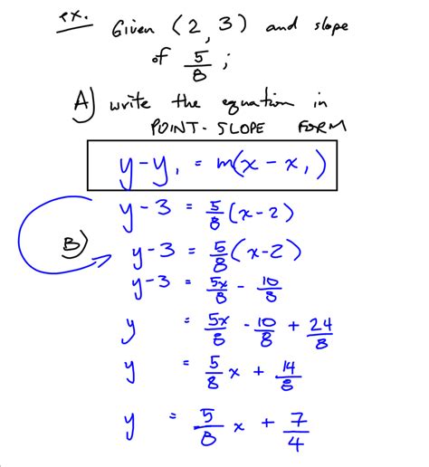 Grade 10 Applied PreCalculus Cheetah: Point Slope form notes