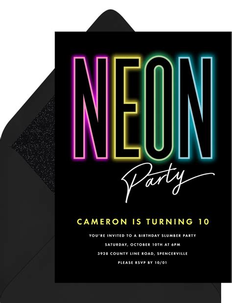 Neon Party Invitations | Greenvelope.com