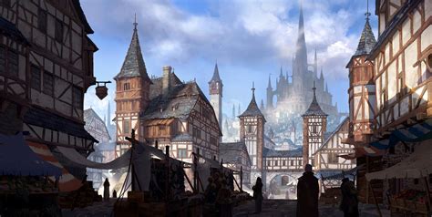 Medieval city, Jung yeoll Kim | Città fantasy, Paesaggi, Città