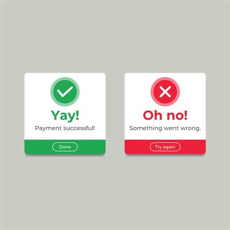 Premium Vector | Positive green query and red negative blank screen frame banner for success and ...