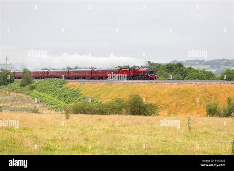 Steam locomotive LMS Jubilee Class 45699 Galatea on the Settle to Carlisle Railway Line near ...