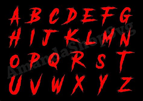 Scary Font SVG, Scary Alphabet Svg, Horror Font Svg, Horror Font Clipart, Horror Svg, Hallowen ...