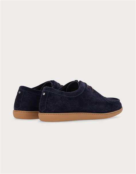 Wallaby shoe in blue suede - Canali US