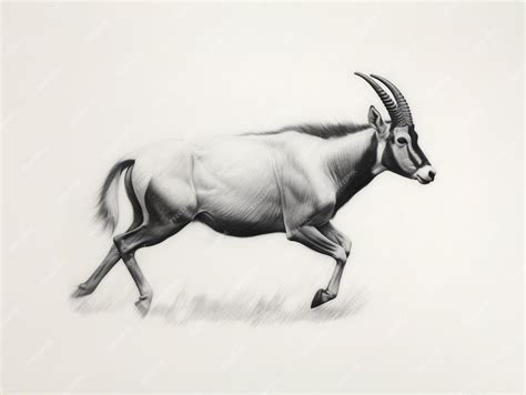 Premium AI Image | drawing of a gazelle running in a field with grass generative ai