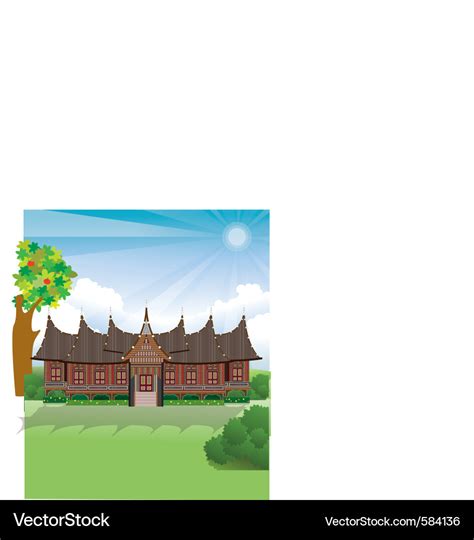 Rumah gadang Royalty Free Vector Image - VectorStock