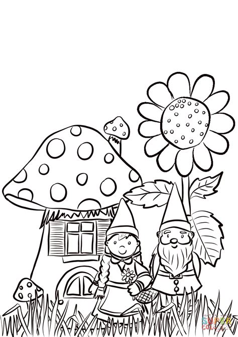 Garden Gnomes Family coloring page | Free Printable Coloring Pages