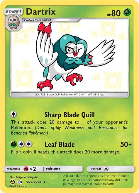 Dartrix SV3 (Shiny Vault 2019) Pokemon Card