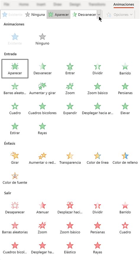 Efectos de animación disponibles en PowerPoint para la web - Soporte ...