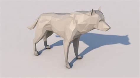 Low poly wolf Free 3D Model - .obj .c4d - Free3D