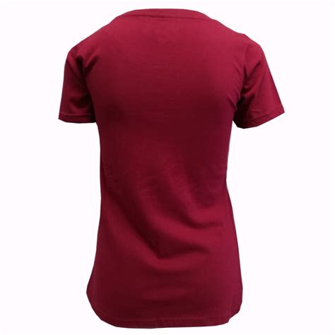 Trinity College Dublin Crest Ladies T-Shirt Burgundy & White