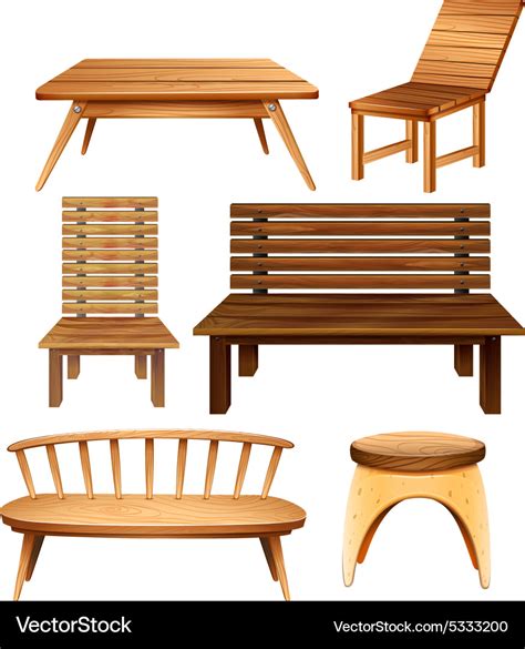 Wooden furniture Royalty Free Vector Image - VectorStock