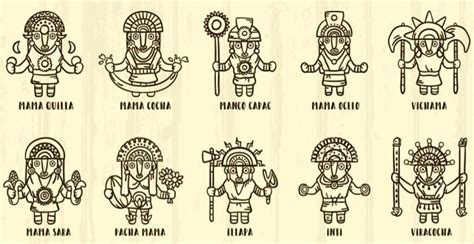 Inca Gods Drawings