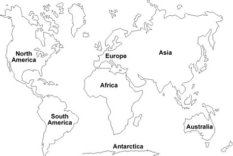 Printable Maps of the 7 Continents