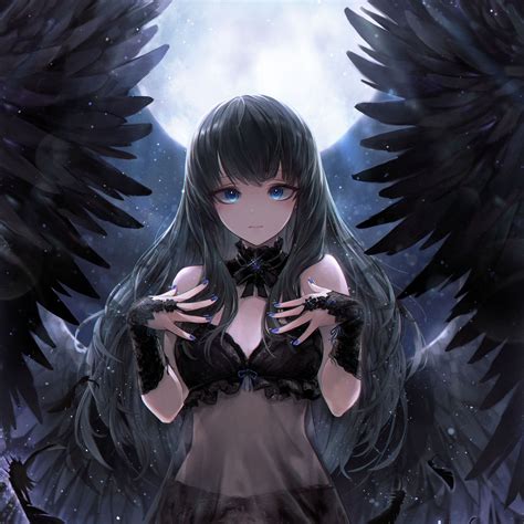 Anime Angel With Black Wings