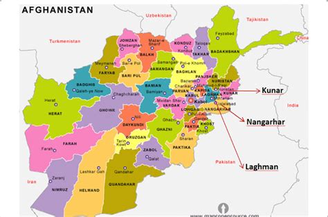 Afghanistan Nangarhar Province Map