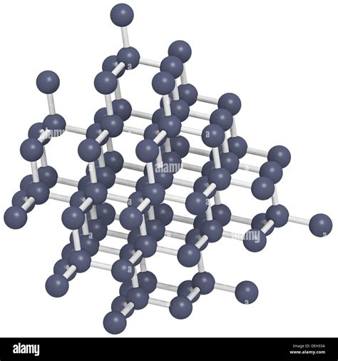 Pure silicon (Si, silicium), crystal structure. Main building material of computer chips. Atoms ...