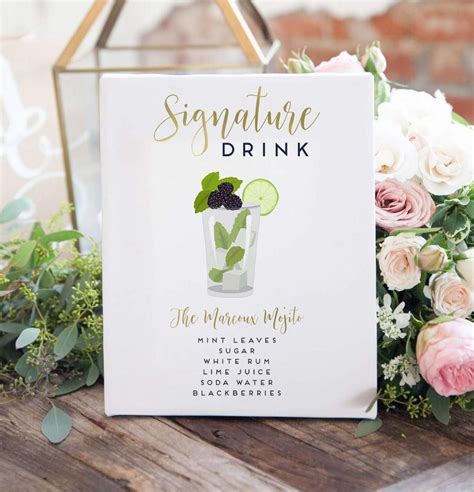 Margarita signature drink digital print signature cocktail sign wedding decor printable ...