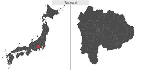 Premium Vector | Map of Yamanashi prefecture of Japan