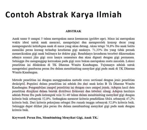 8 CONTOH Abstrak Skripsi, Karya Ilmiah, Jurnal Penelitian & Tesis