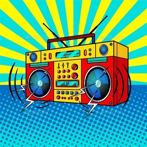 Boombox Comic Book Style Vector Illustration | Pop art drawing, Pop art comic, Pop art illustration