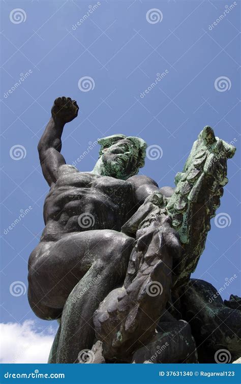 Bronze Statue at Citadel Fortress, Gellert Hill, Budapest, Hungary Stock Photo - Image of ...