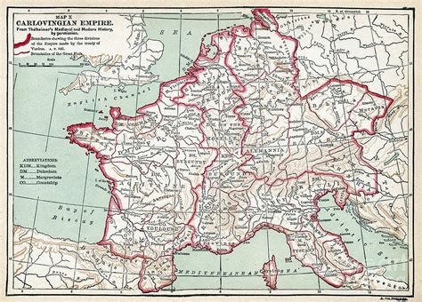 Carolingian Empire Map, 843 A.d. Drawing by Granger | Fine Art America