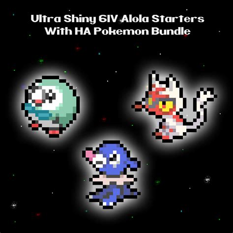 6IV * Ultra Square Shiny * Alola Starters with Hidden Abilities & Master Balls Bundle! Pokemon ...