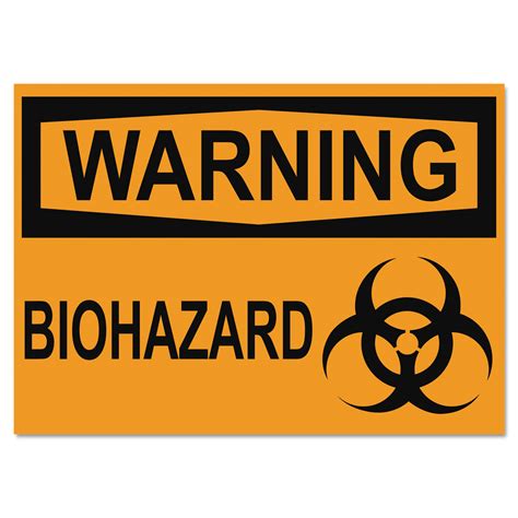 Headline Sign 5498 OSHA Safety Signs, WARNING BIOHAZARD, Orange/Black ...