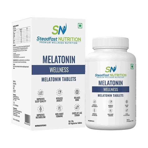 Steadfast Nutrition Melatonin Supplement 5mg for Deep Sleep | Non-Habit Forming| Regulates Sleep ...