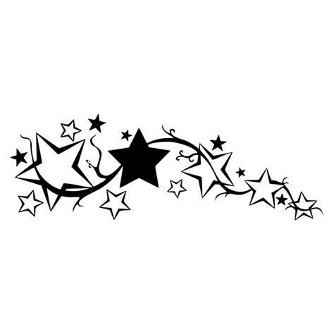 22.7*7.7CM Bright Stars Car Stickers Personalized Custom Motorcycle Vinyl Decals Black/Silver C7 ...