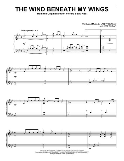 The Wind Beneath My Wings | Sheet Music Direct