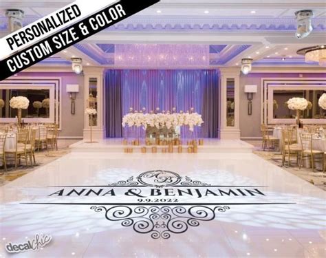 Custom Wedding Dance Floor Decal ~ Removable ~ Personalized ~ Wedding Date ~ Custom Size And ...