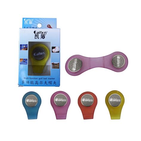 Golf Ball Marker Magnetic Hat Clip With Two Ball Markers Attach To Your Clothes, Bag, Hat ...