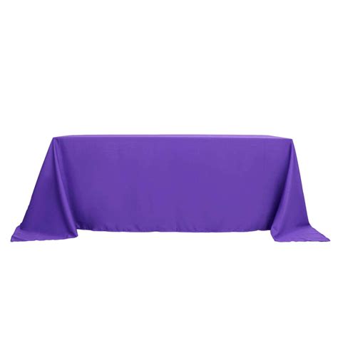 90"x132" PURPLE Polyester Rectangular Tablecloth | TableclothsFactory