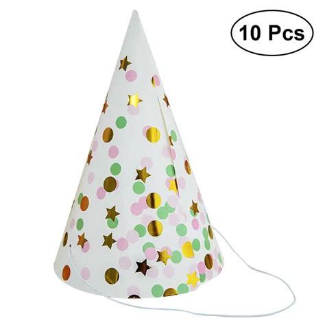 10pcs/set Colorful Stylish Elastic Cute Paper Party Hats Festive Prop for Anniversary Party ...