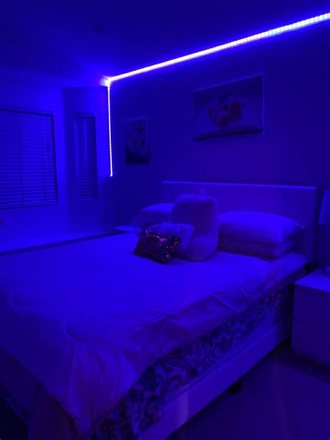 Blue aesthetic LED light room